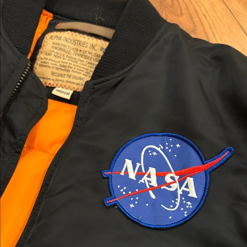 Collectible 100th Anniversary Limited Space Shuttle Black NASA Bomber Jacket - Picture 2 of 9